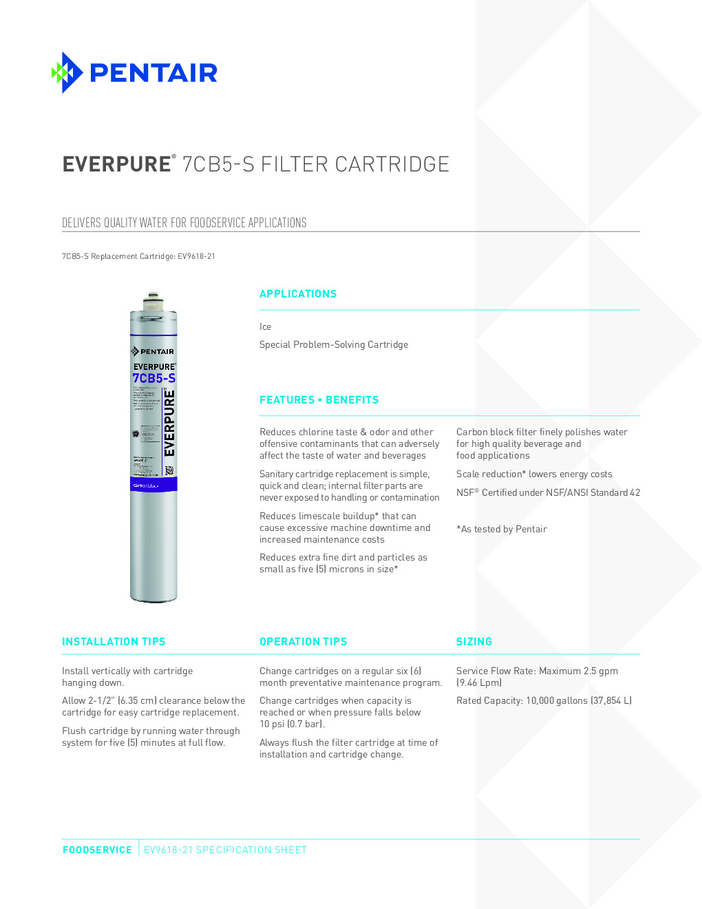Everpure EV961821 Cartridge Water Filtration System