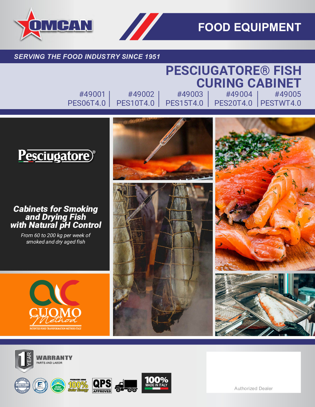 Omcan USA 49002 Pesciugatore Fish Curing Cabinet, 220Ibs Capacity
