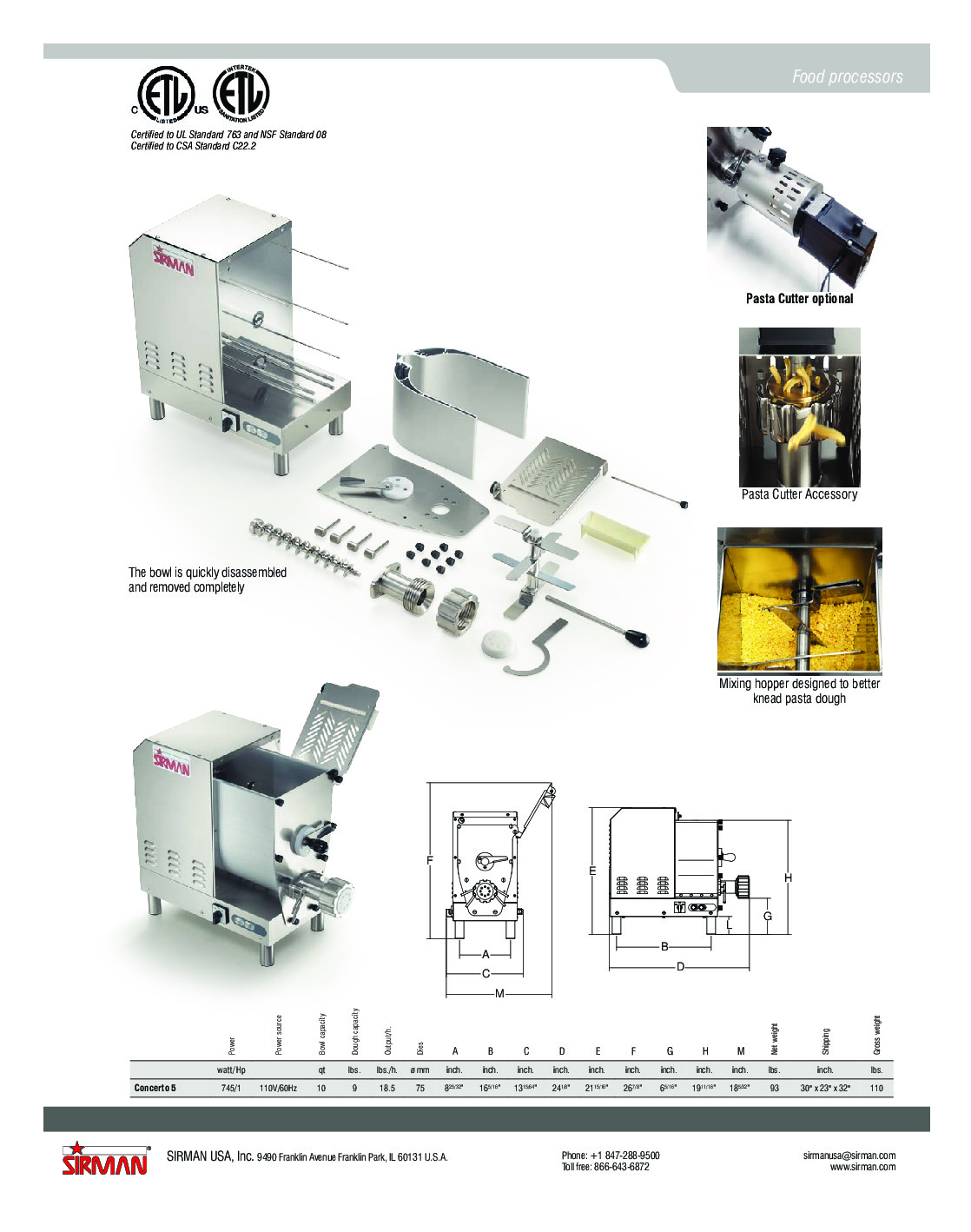 Alfa International CONCERTO 5 Extruder Pasta Machine
