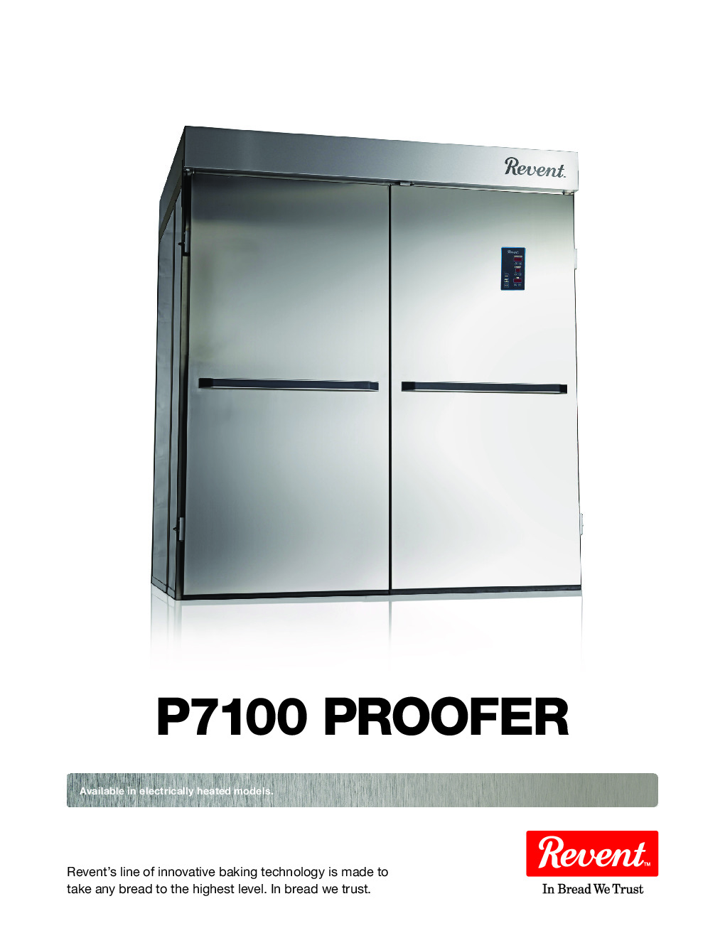Revent P7111/NF Roll-In Full Height Proofing Holding Cabinet, (1) Solid Door without Floor 
