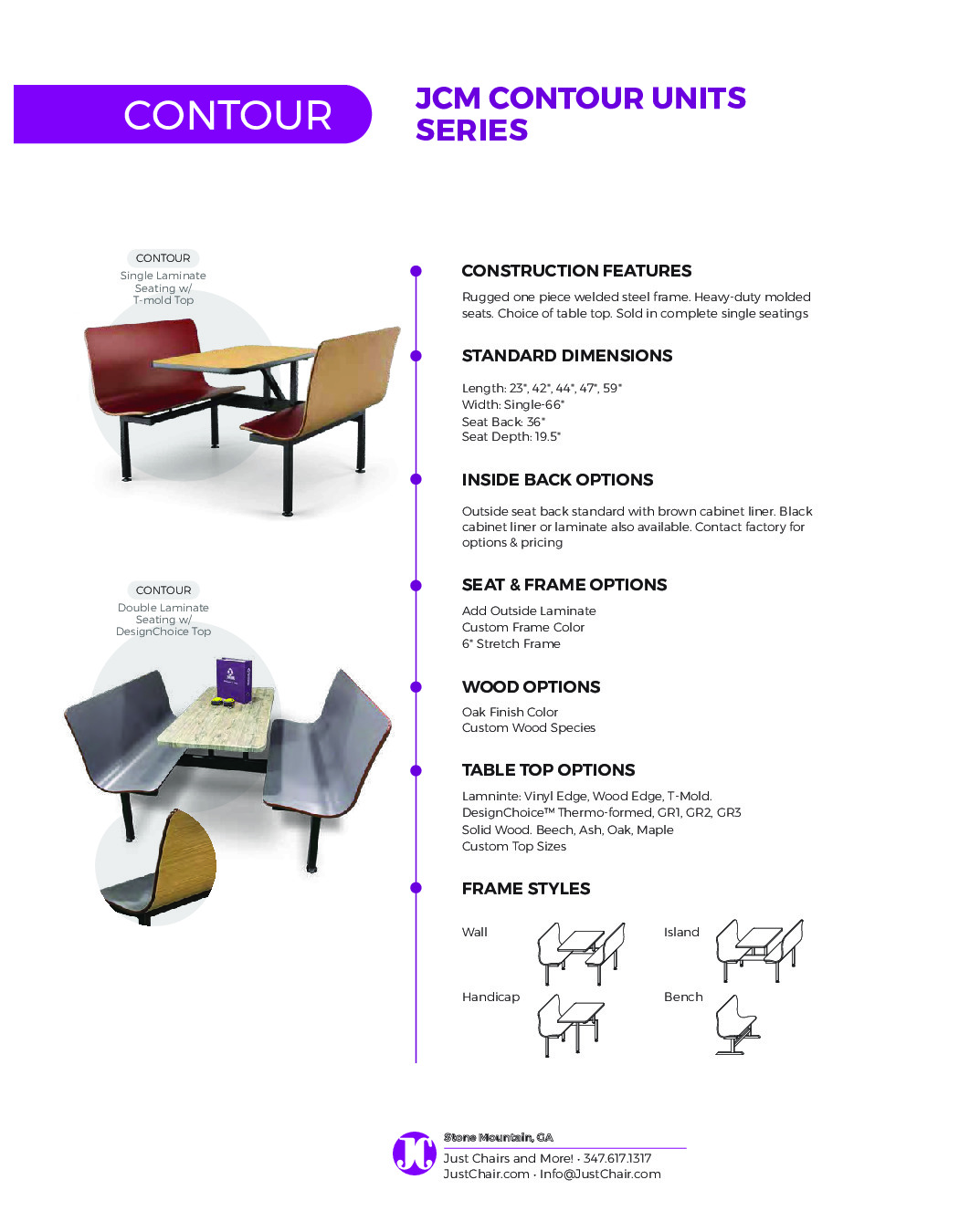JustChair CONT-BS-42 Booth Unit