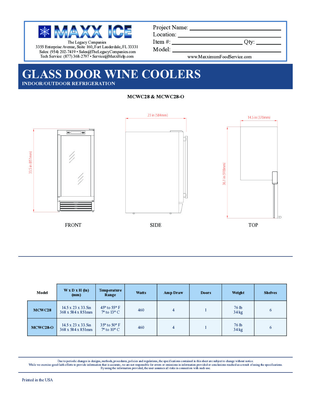 Maxximum MCWC28-O Wine Cellar Cabinet