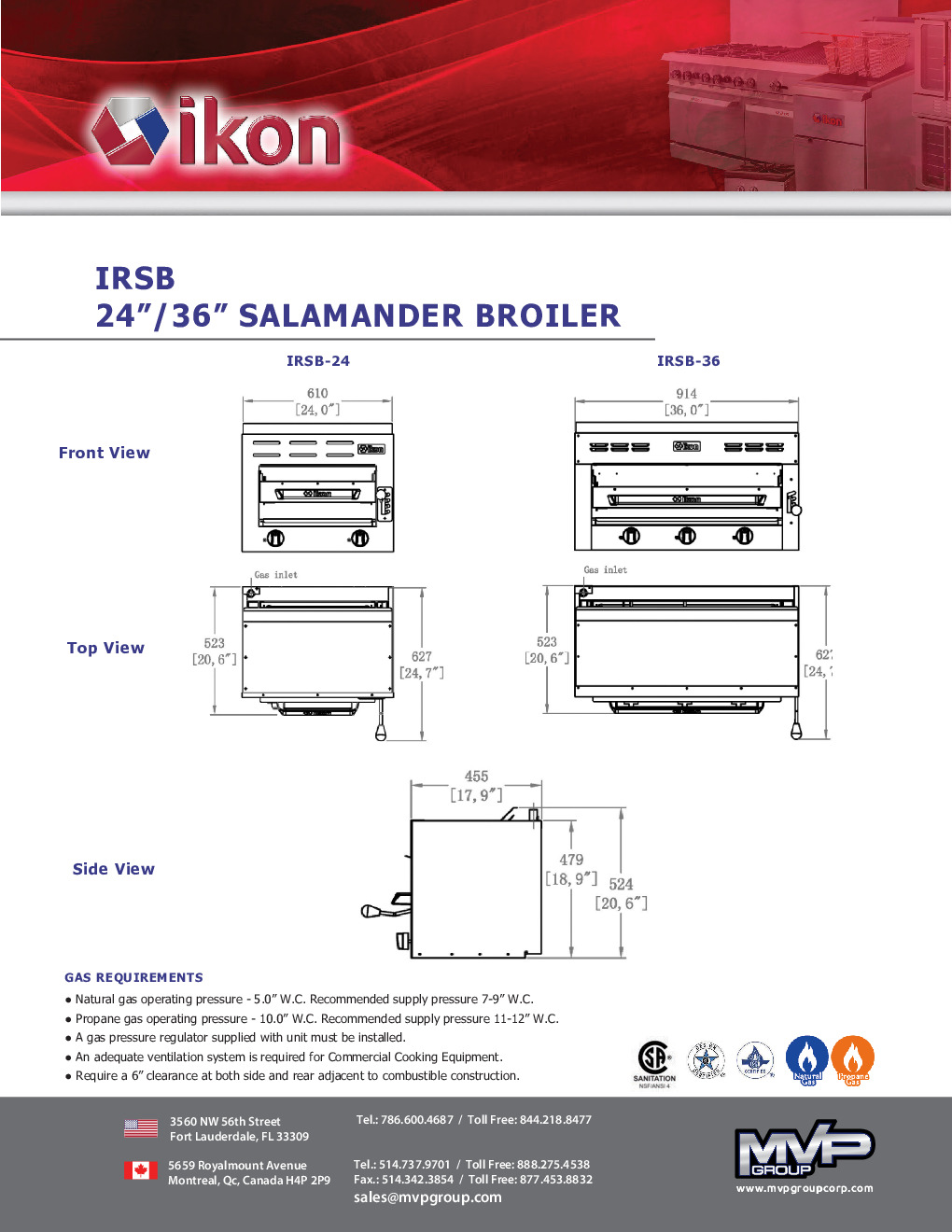 IKON IRSB-24 Gas Salamander Broiler