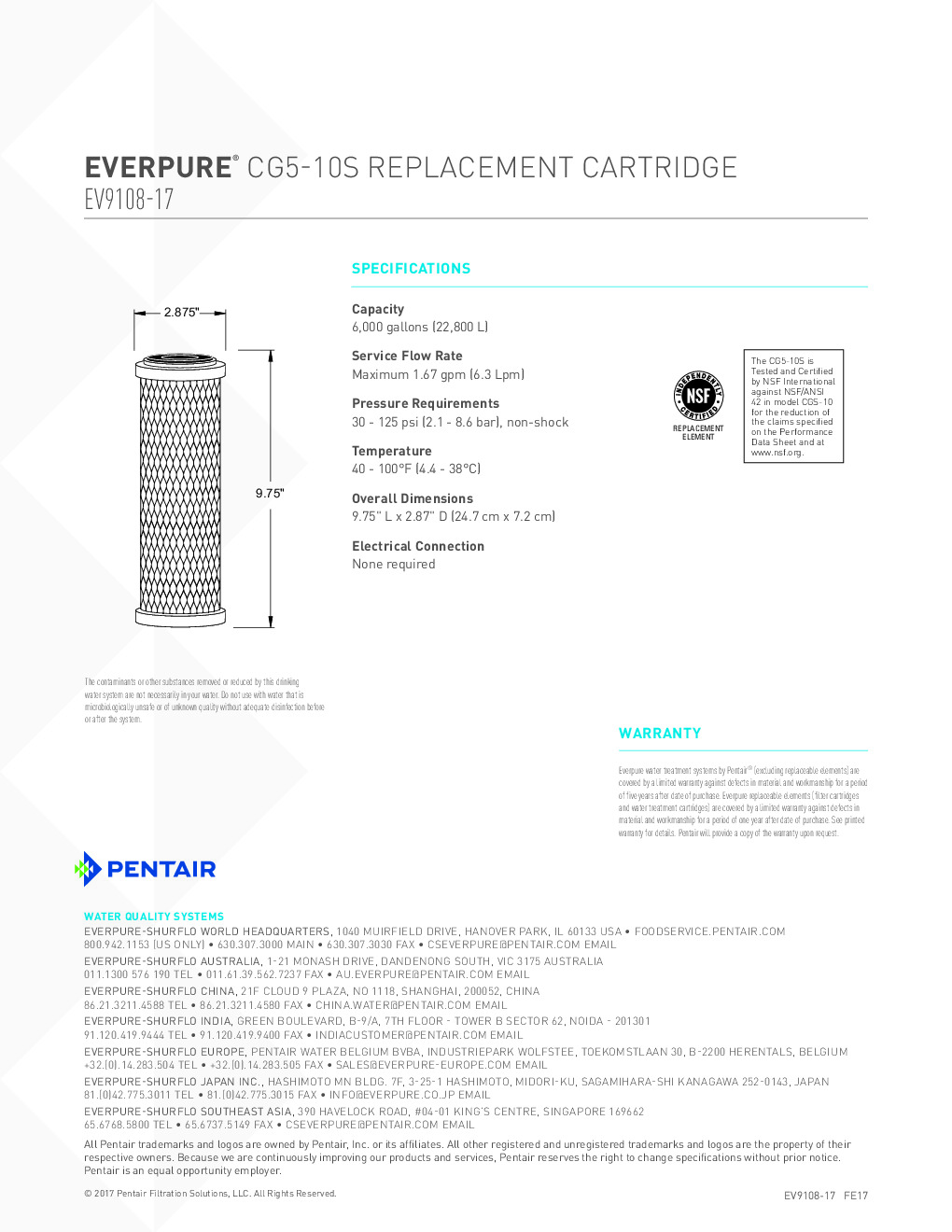 Everpure EV910817 Cartridge Water Filtration System