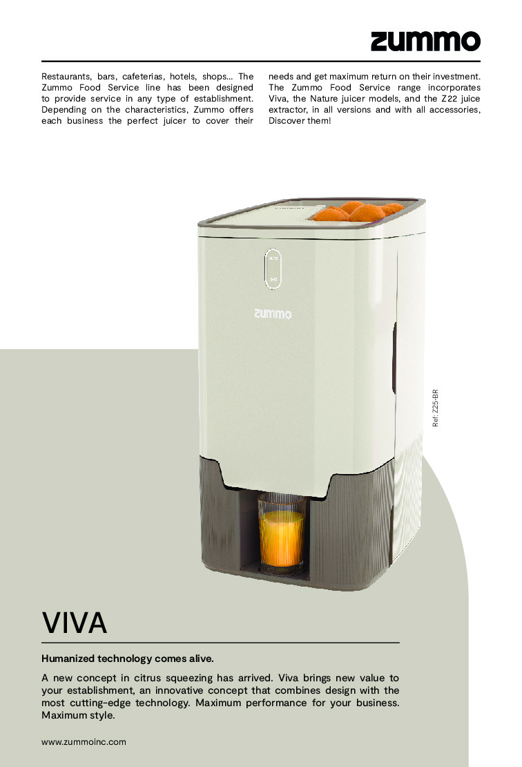 Zummo VIVA (Z25) Electric Juicer with Auto/Manual Modes, 3.30-Lb. Feeder Capacity