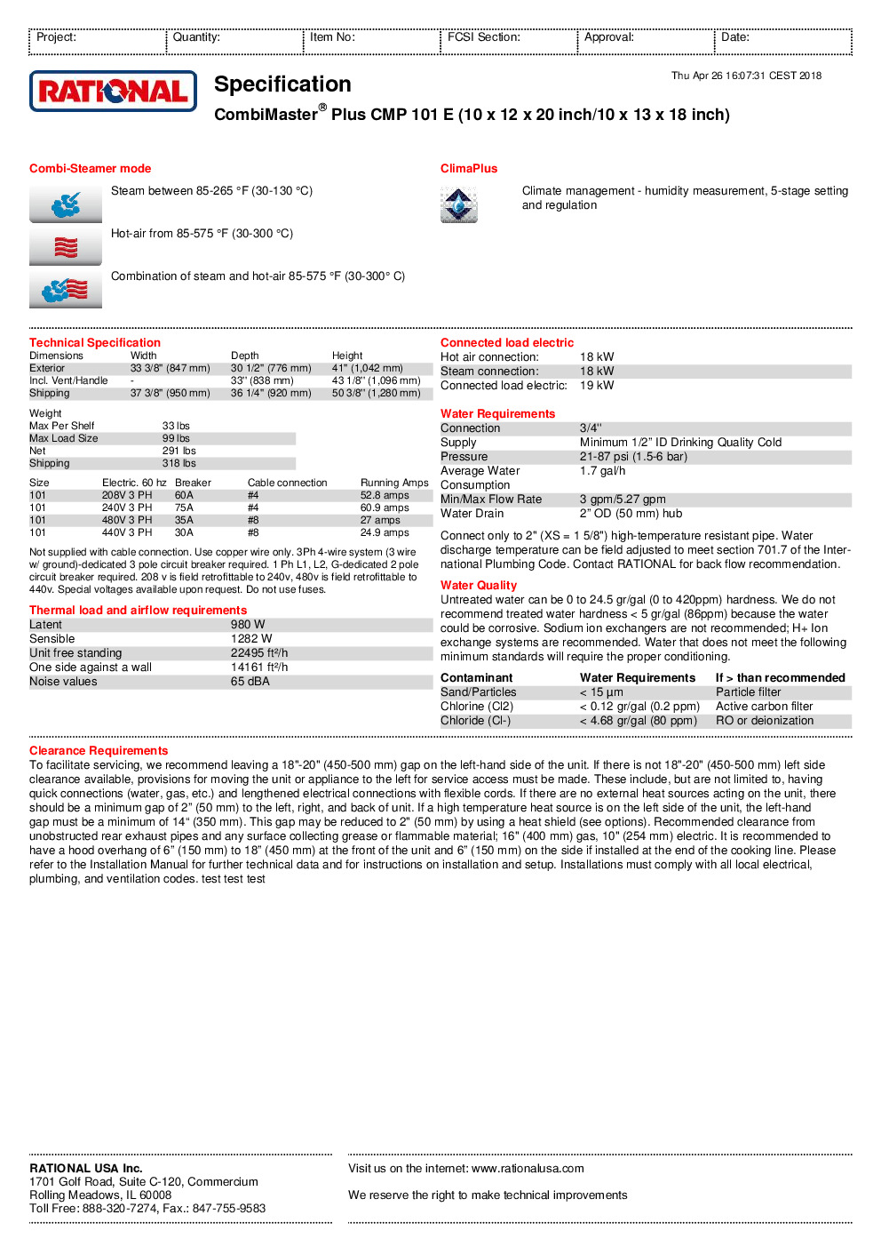 Rational B119106.12.202 Commercial Glass & Restaurant Supply