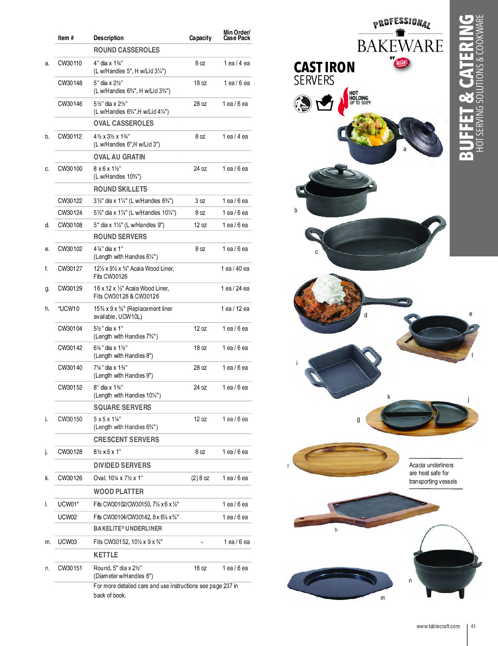 TableCraft Products CW30110 Cast Iron Baking Dish