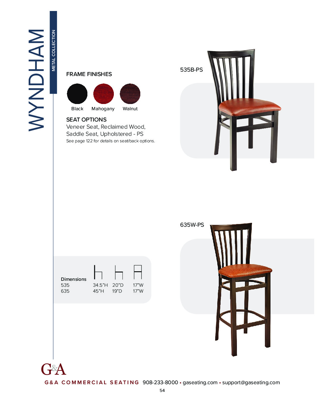 G & A 635-M RS Indoor Bar Stool