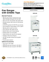 Atosa USA AGR-36G-NG 36 Gas Restaurant Range, (1) Standard Oven, (1)  Griddle