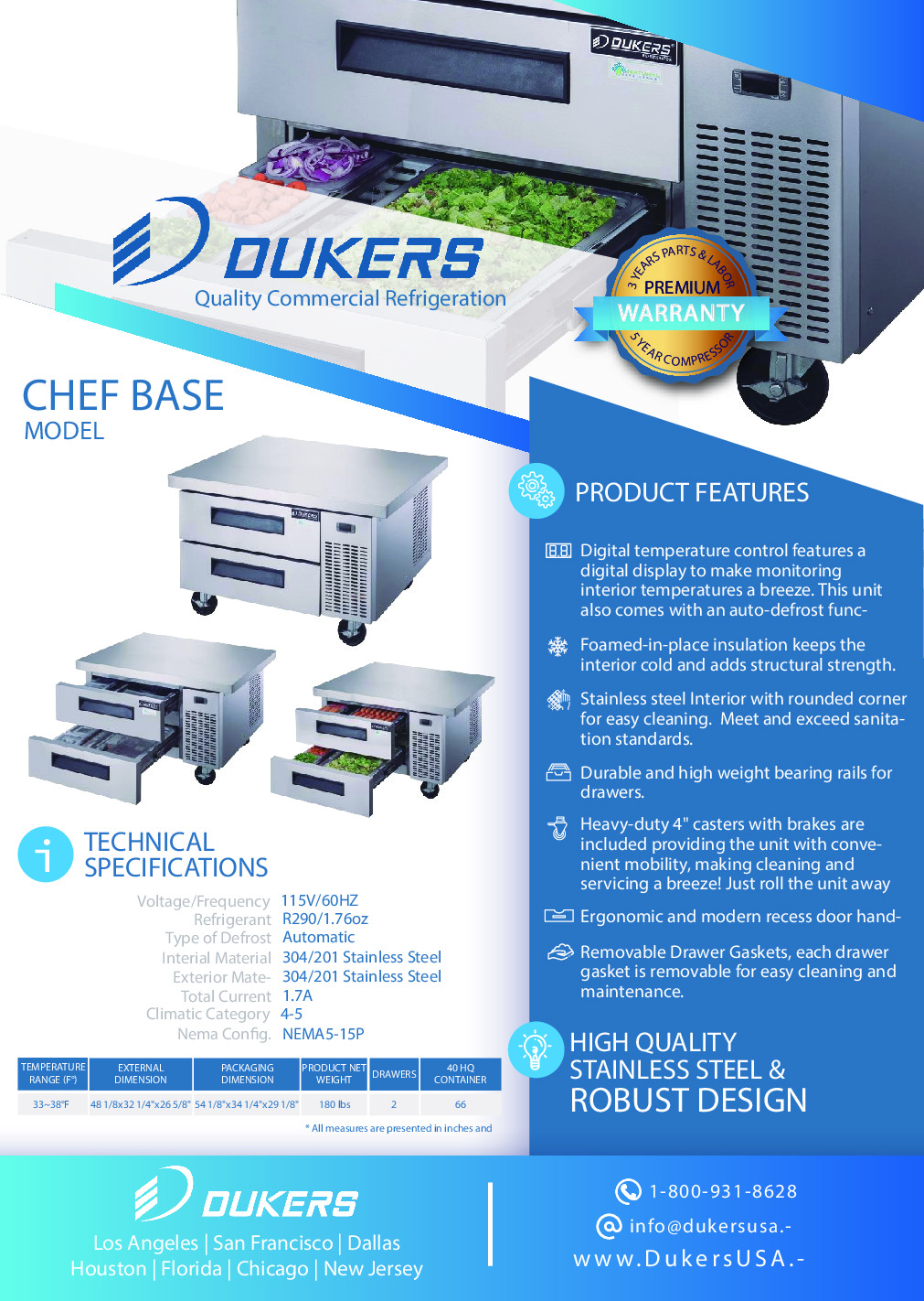Dukers Appliance Co DCB48-D2 48