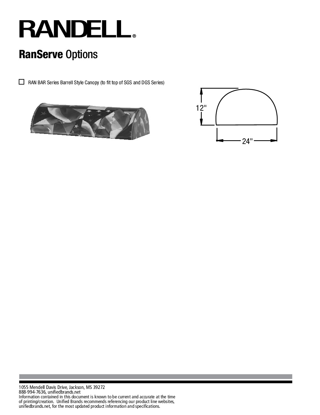 Randell RAN DBS24 Dual Sided Buffet Shield, 24