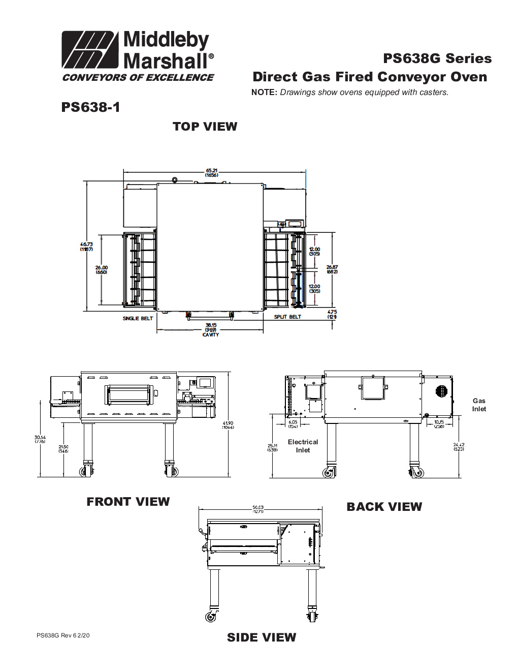 Middleby Marshall PS638G-3 Conveyor Gas Oven