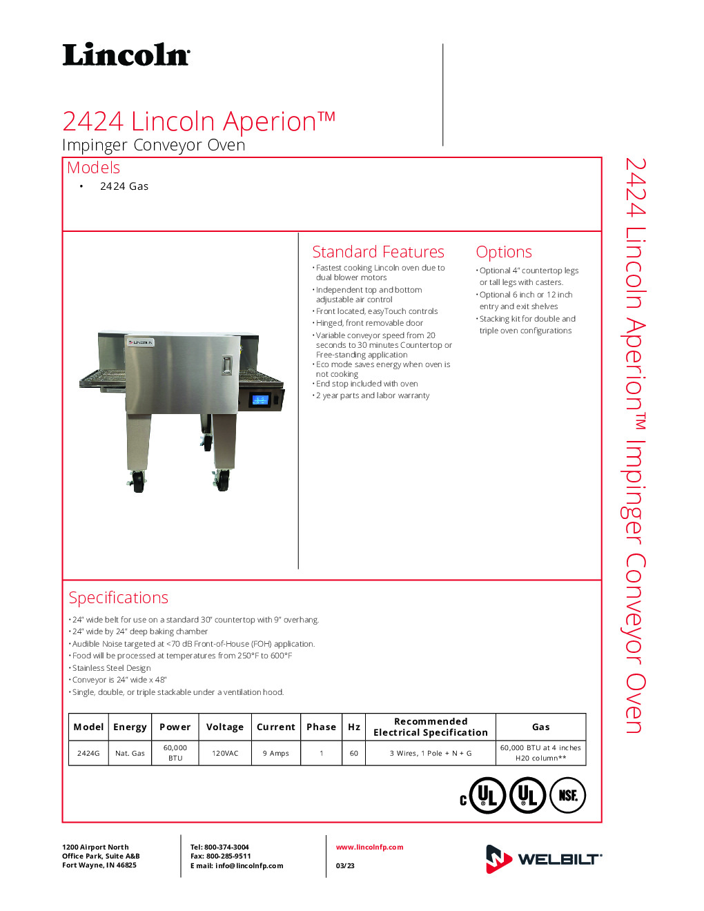 Lincoln 2424G-0002 Conveyor Gas Oven