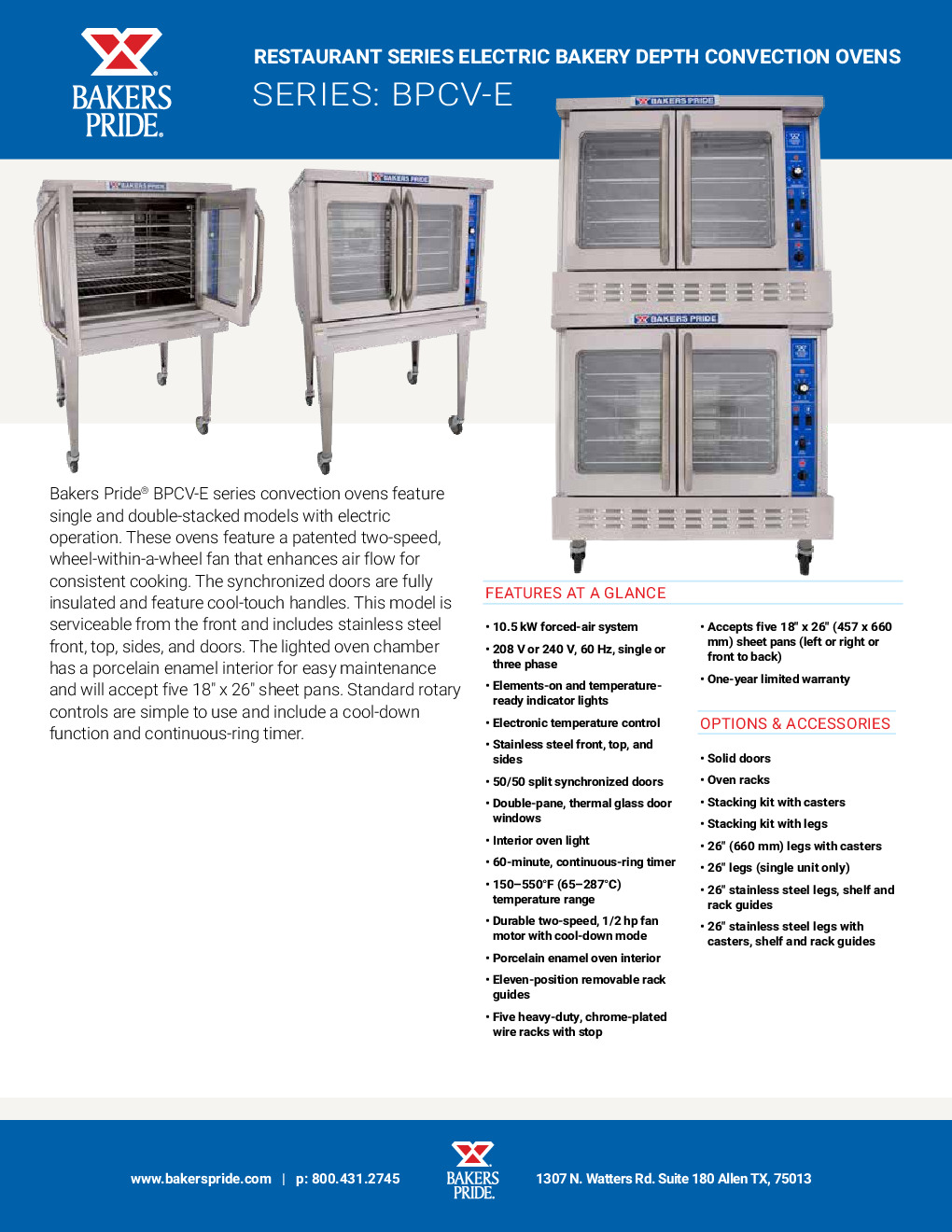 Bakers Pride BPCV-E2 Electric Convection Oven