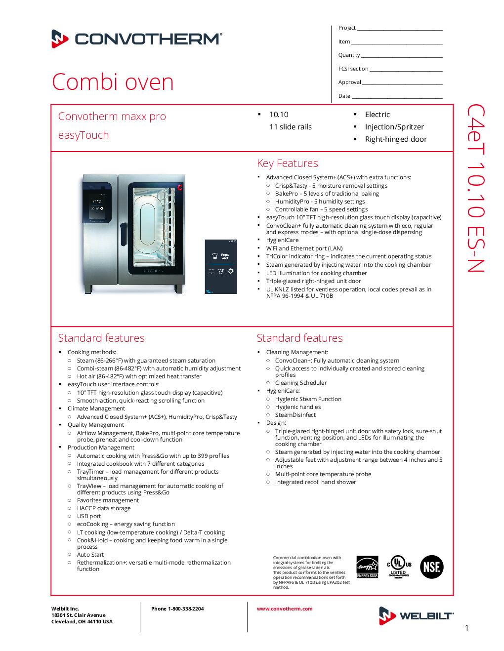 Convotherm C4 ET 10.10ES-N Electric Combi Oven