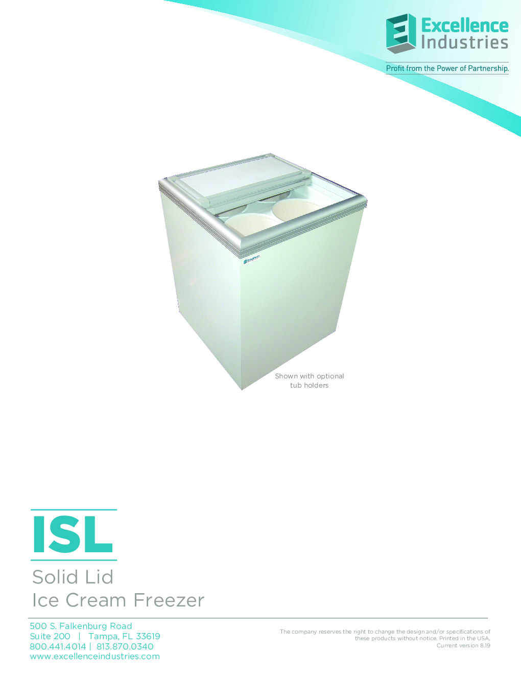 ISL: Solid Lid Ice Cream Freezer