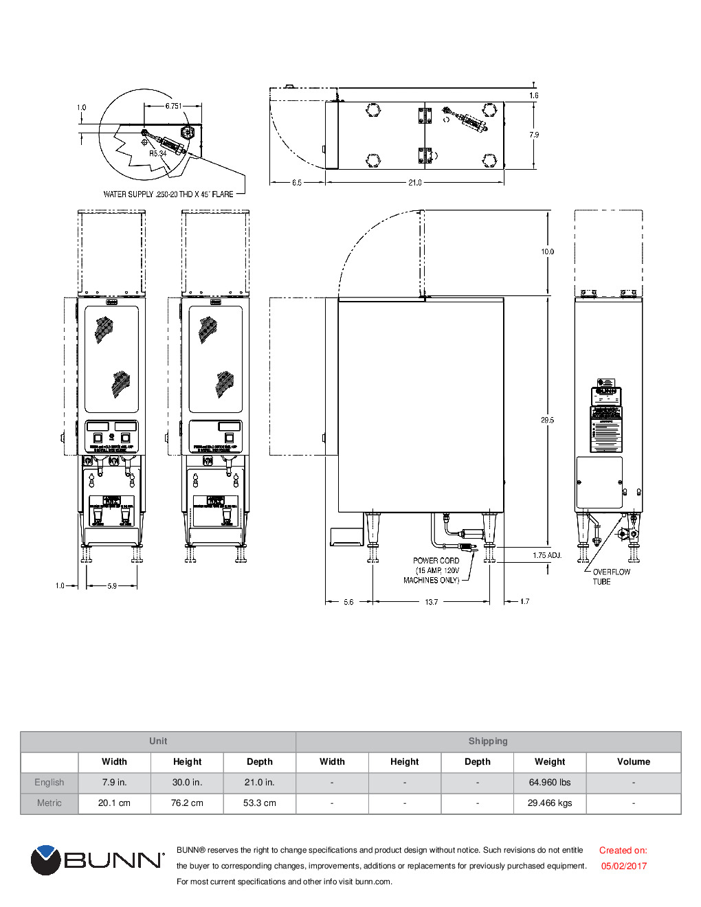 BUNN SET00.0196 Beverage Dispenser, Electric (Hot)