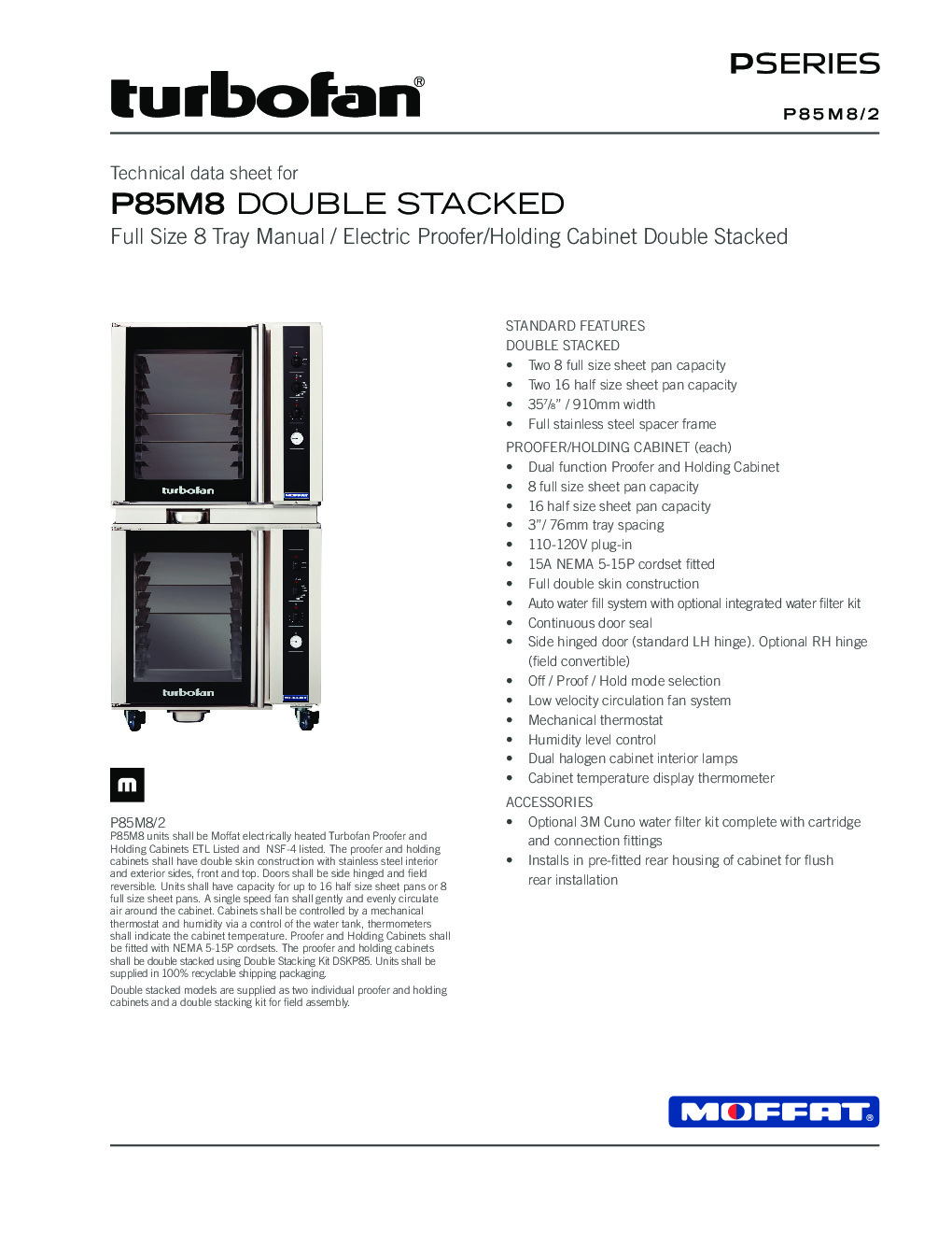 Moffat P85M8/2 Mobile Heated Holding Proofing Cabinet