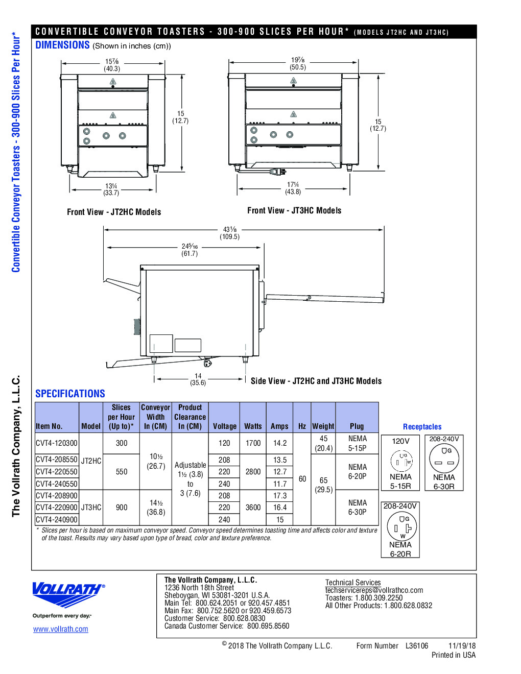 Vollrath CVT4-220900 Conveyor Type Toaster