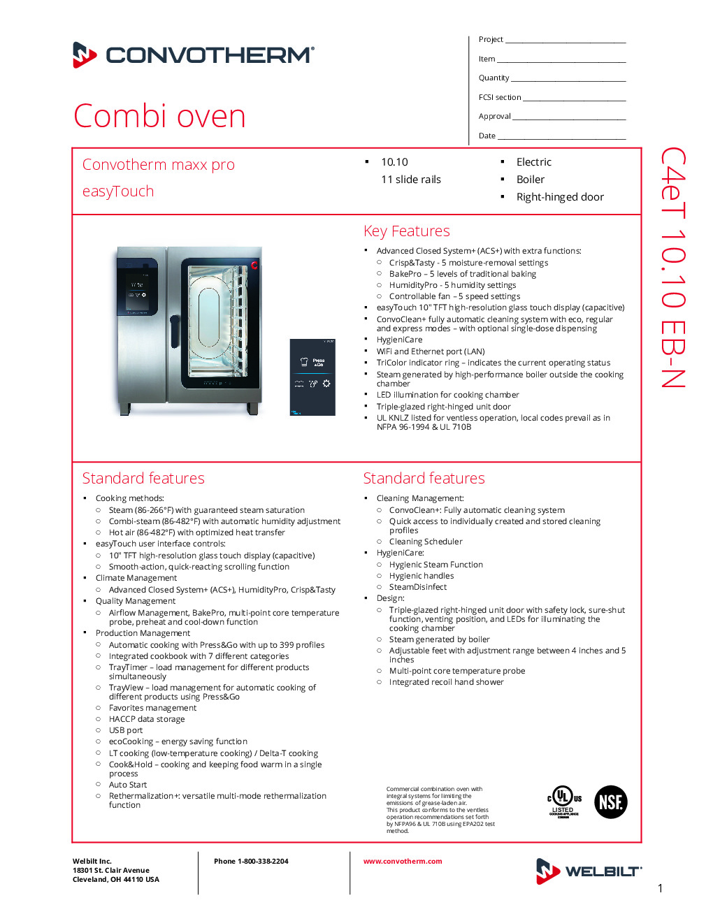 Convotherm C4 ET 10.10EB-N Electric Combi Oven