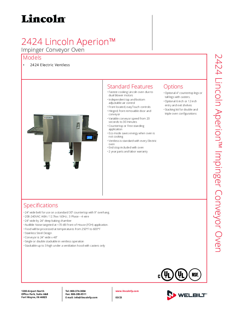 Lincoln 2424E-0006 Conveyor Electric Oven