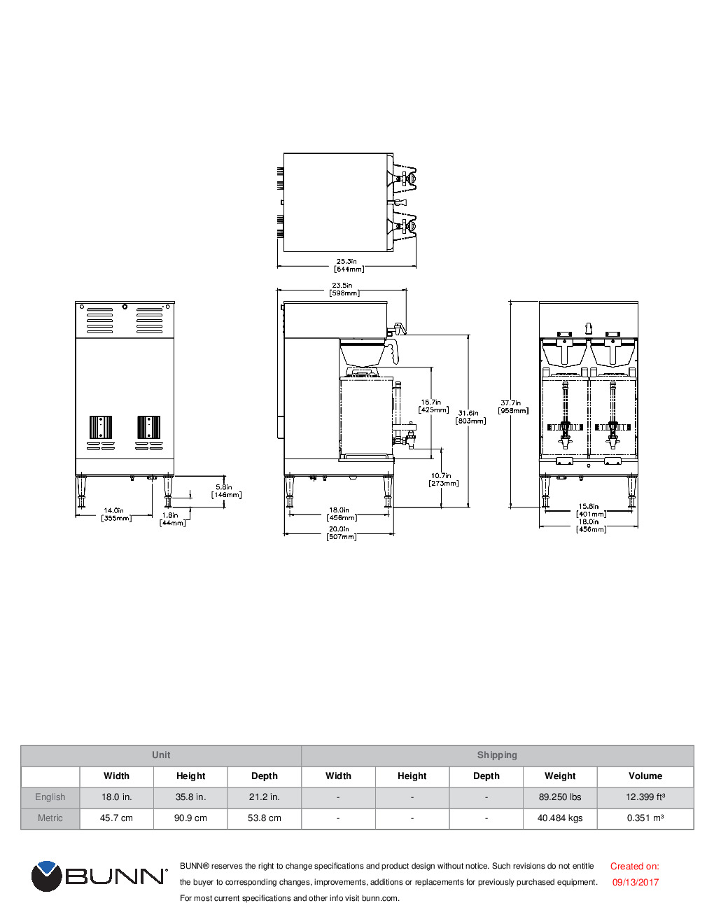 Bunn BrewWISE Dual Soft Heat DBC Brewer 33500.0000