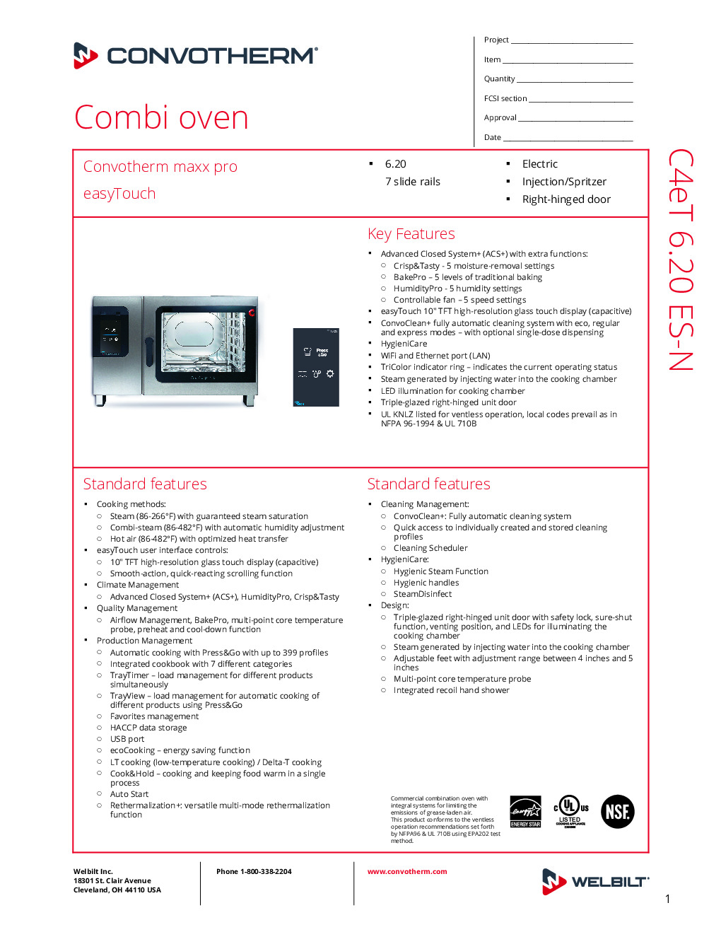 Convotherm C4 ET 6.20ES-N Electric Combi Oven