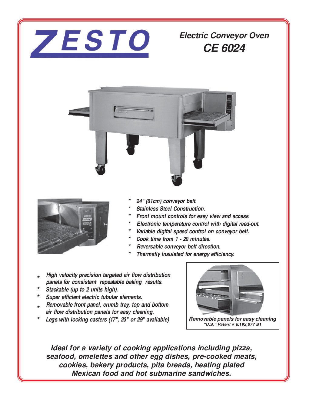 Zesto CE 6024 Conveyor Electric Oven