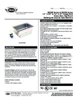 12 x 20 Drop-In Uninsulated Hot Food Warmer, Model SS206