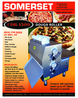 Somerset CDR-2100 Compact Electric Countertop Dough Rollers - Double Pass /  Side Operated Pizza Sheeters with 20 Synthetic Rollers