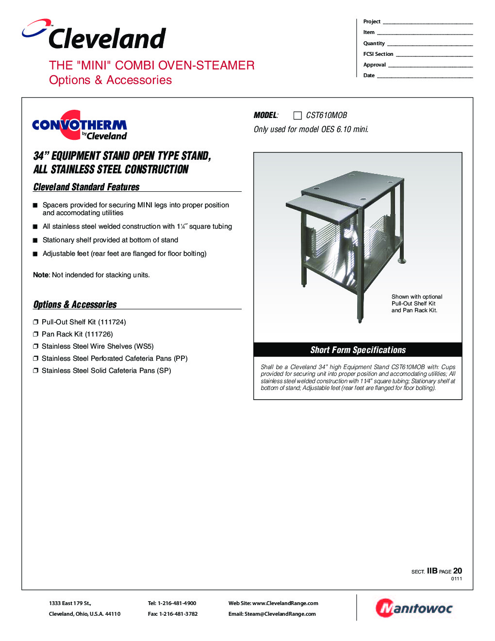 Convotherm 3251524 Oven Equipment Stand