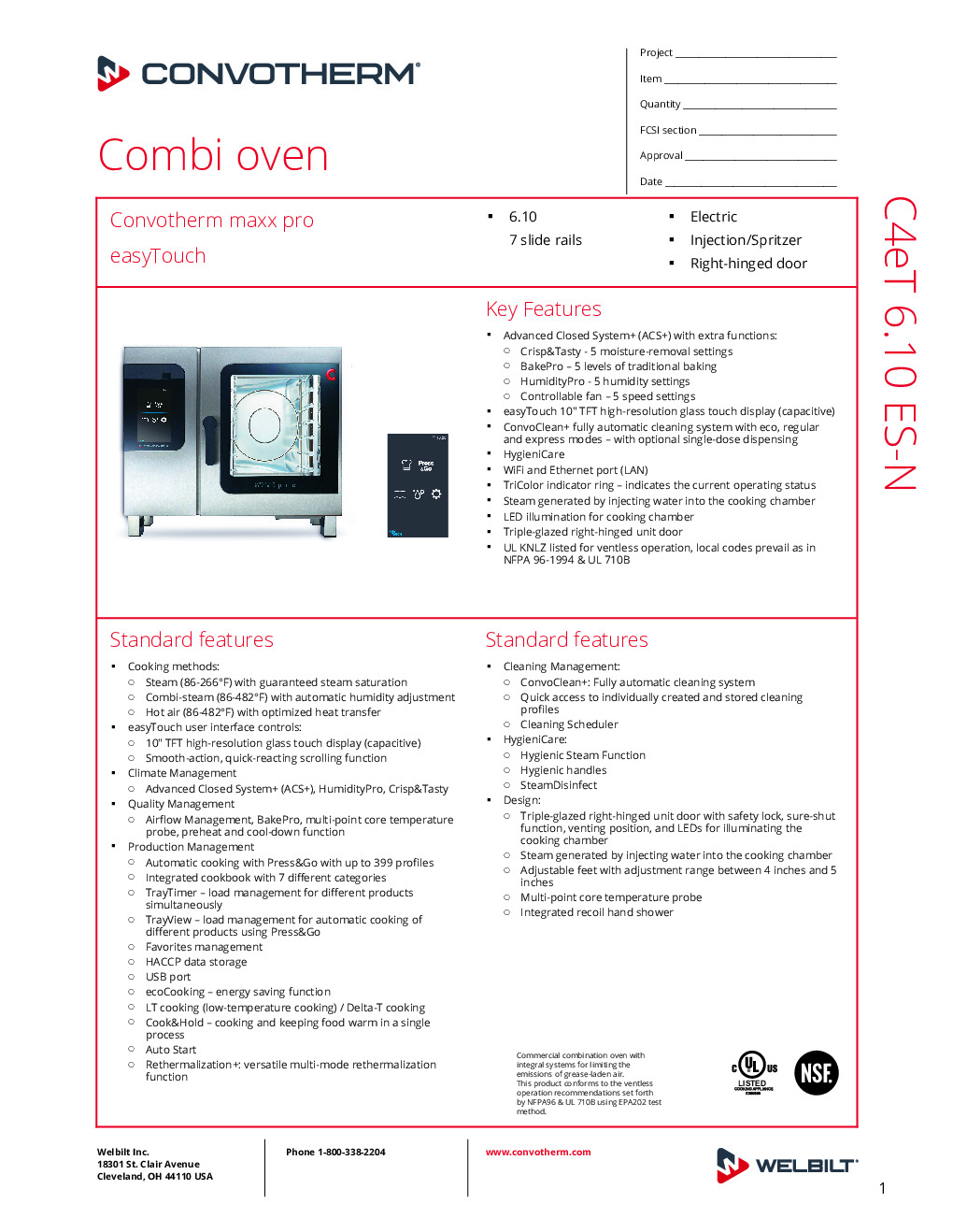 Convotherm C4 ET 6.10ES-N Electric Combi Oven