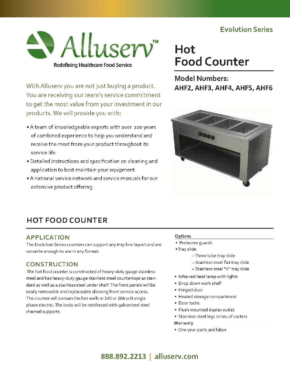 Alluserv AHF4 Electric Hot Food Serving Counter