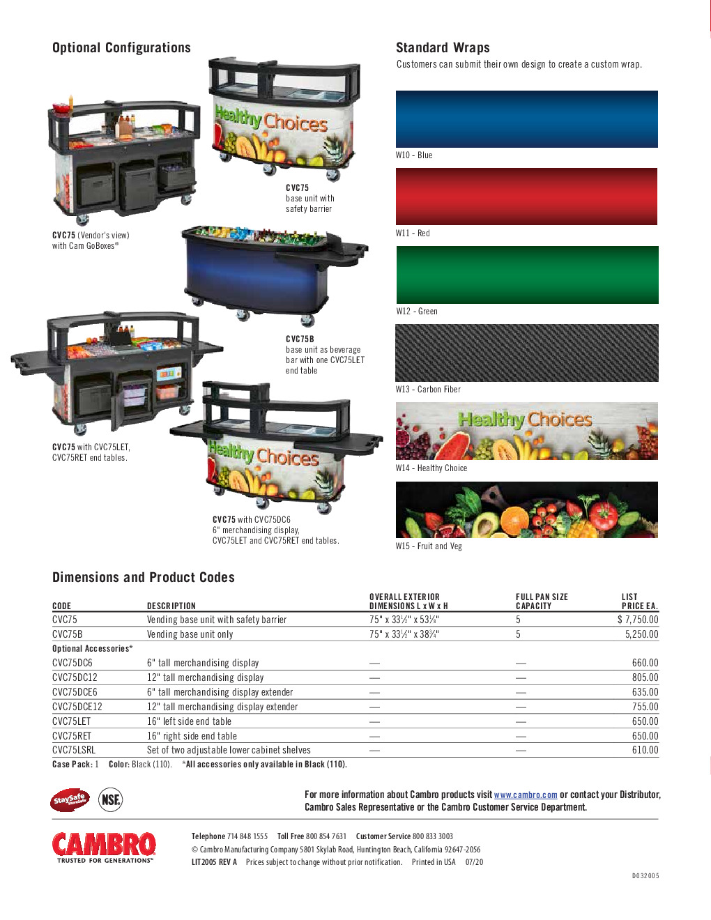 Cambro CVC75BW12 Vending Merchandising Kiosk