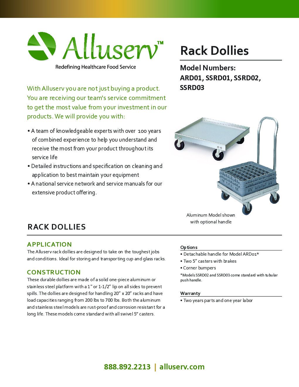 Alluserv SSRD02 Dishwasher Rack Dolly