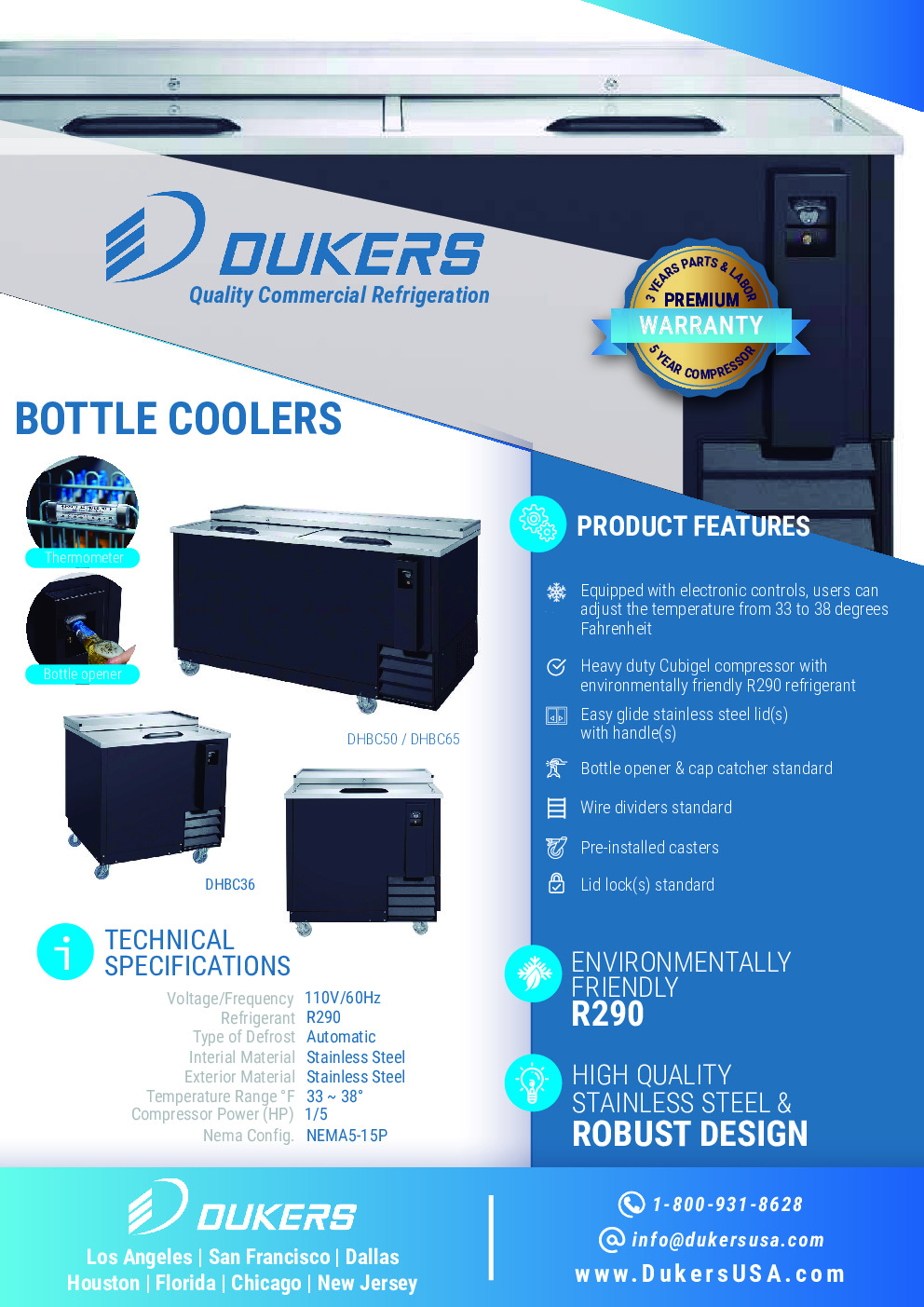 Dukers Appliance Co DHBC50 Bottle Cooler