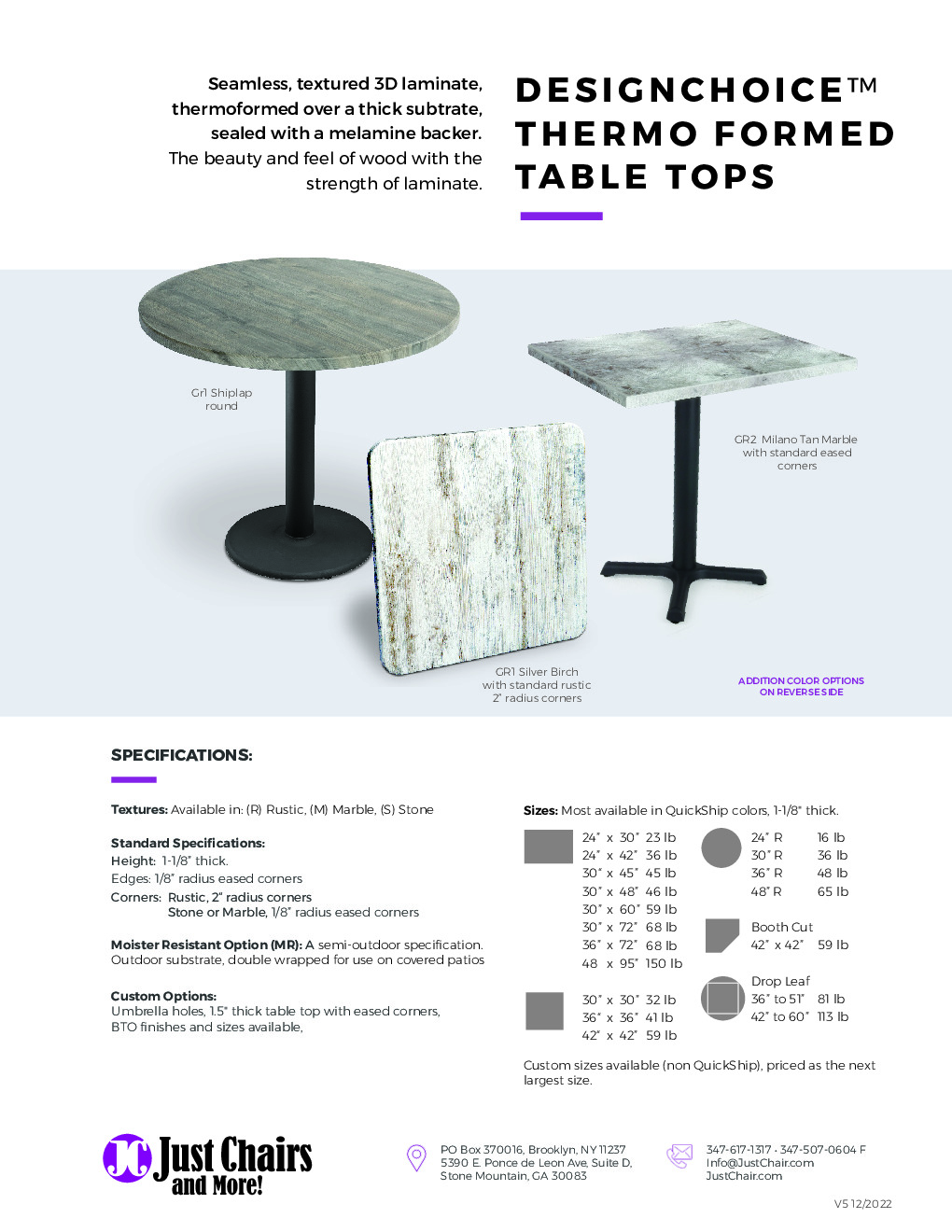 JustChair TTDC18-3060 GR1-QS Laminate Table Top