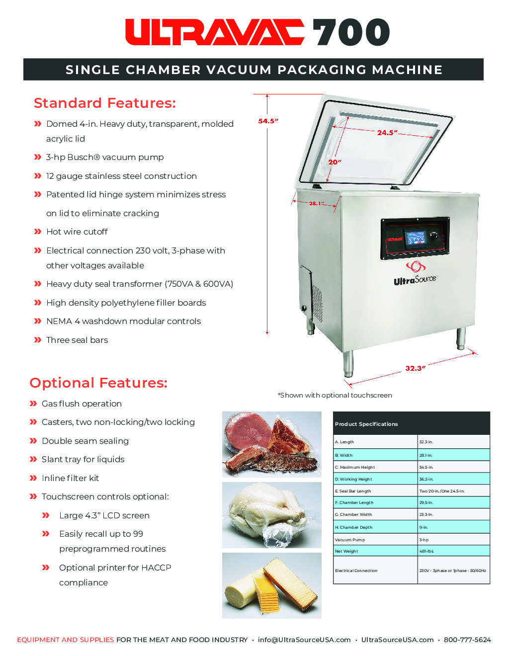 Alfa International ULTRAVAC 700 Food Packaging Machine