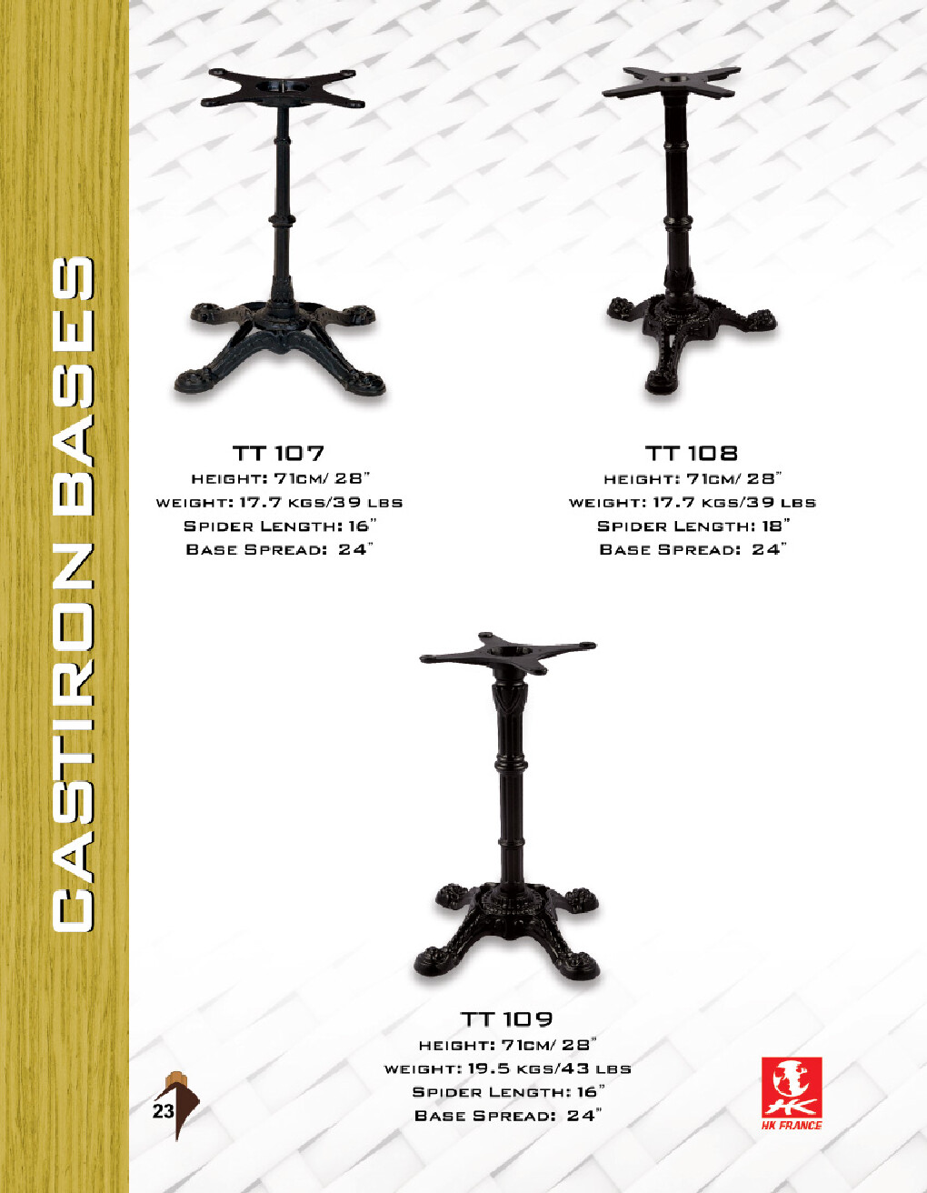 JMC Furniture TABLE BASE CAST IRON-TT-109 Metal Table Base