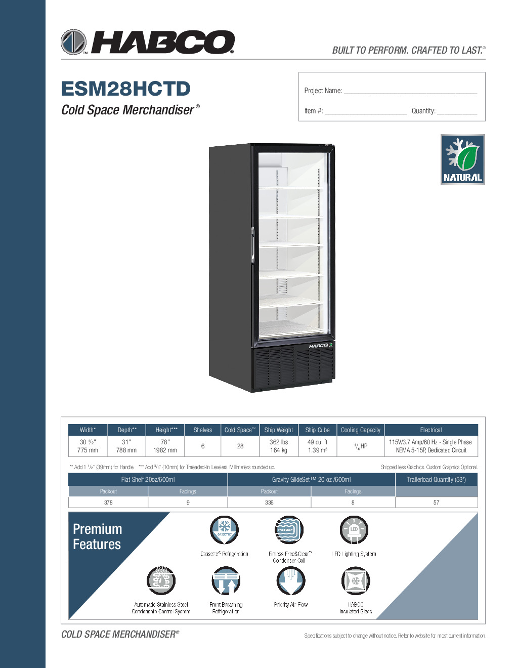 HABCO ESM28HCTD Merchandiser Refrigerator