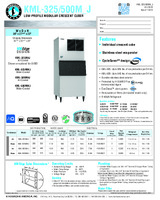 Hoshizaki KML-500MAJ Low Profile 30 Air Cooled Crescent Cube Ice Machine  with Stainless Steel Finish Ice Storage Bin - 442 lb. Per Day, 500 lb.