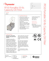 Frymaster PF110S 110 lb. Portable Fryer Oil Filter with Standard Gravity  Drain - 120V, 1/3 hp