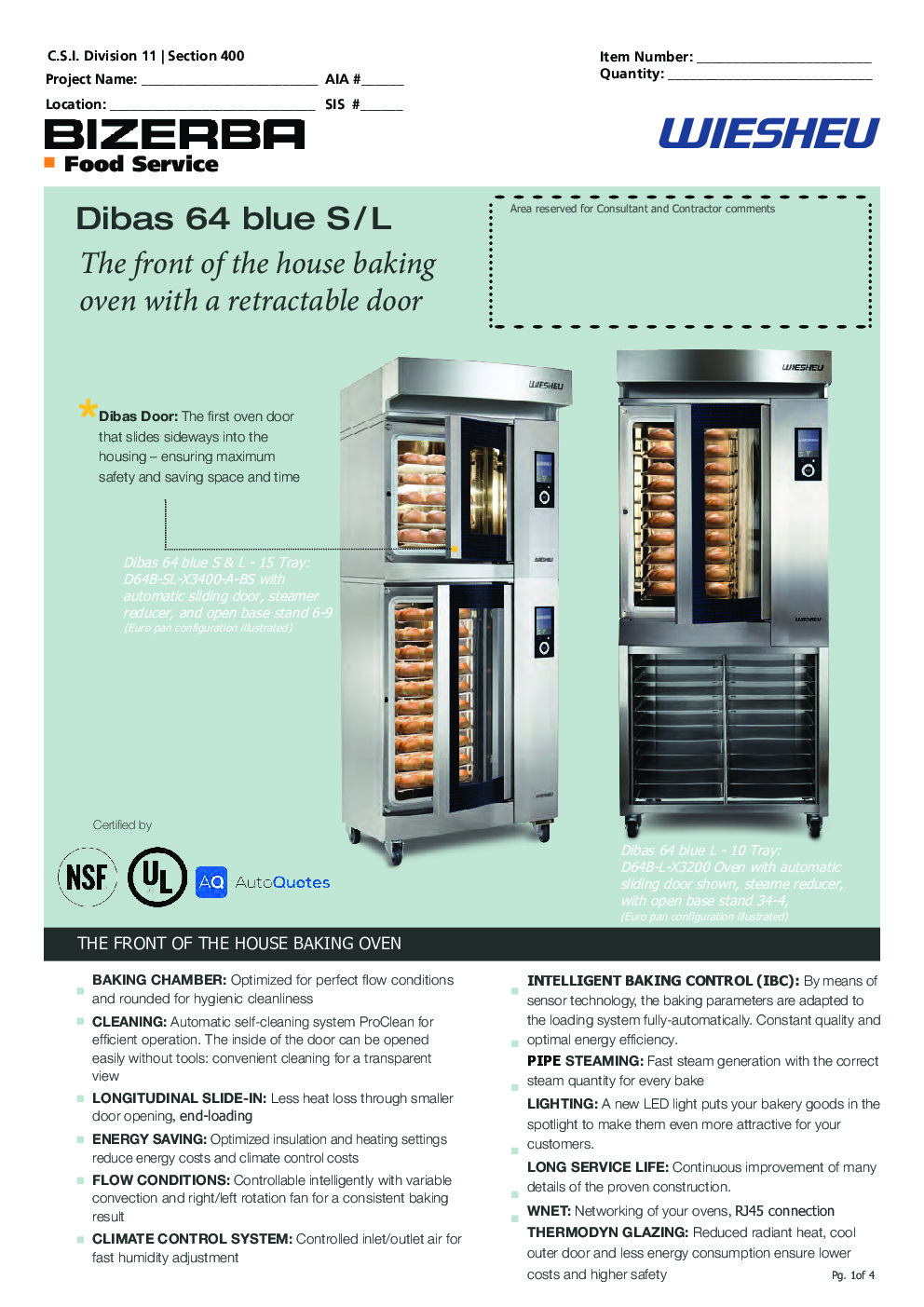 Bizerba D64B-S-X3000-A Electric Convection Oven