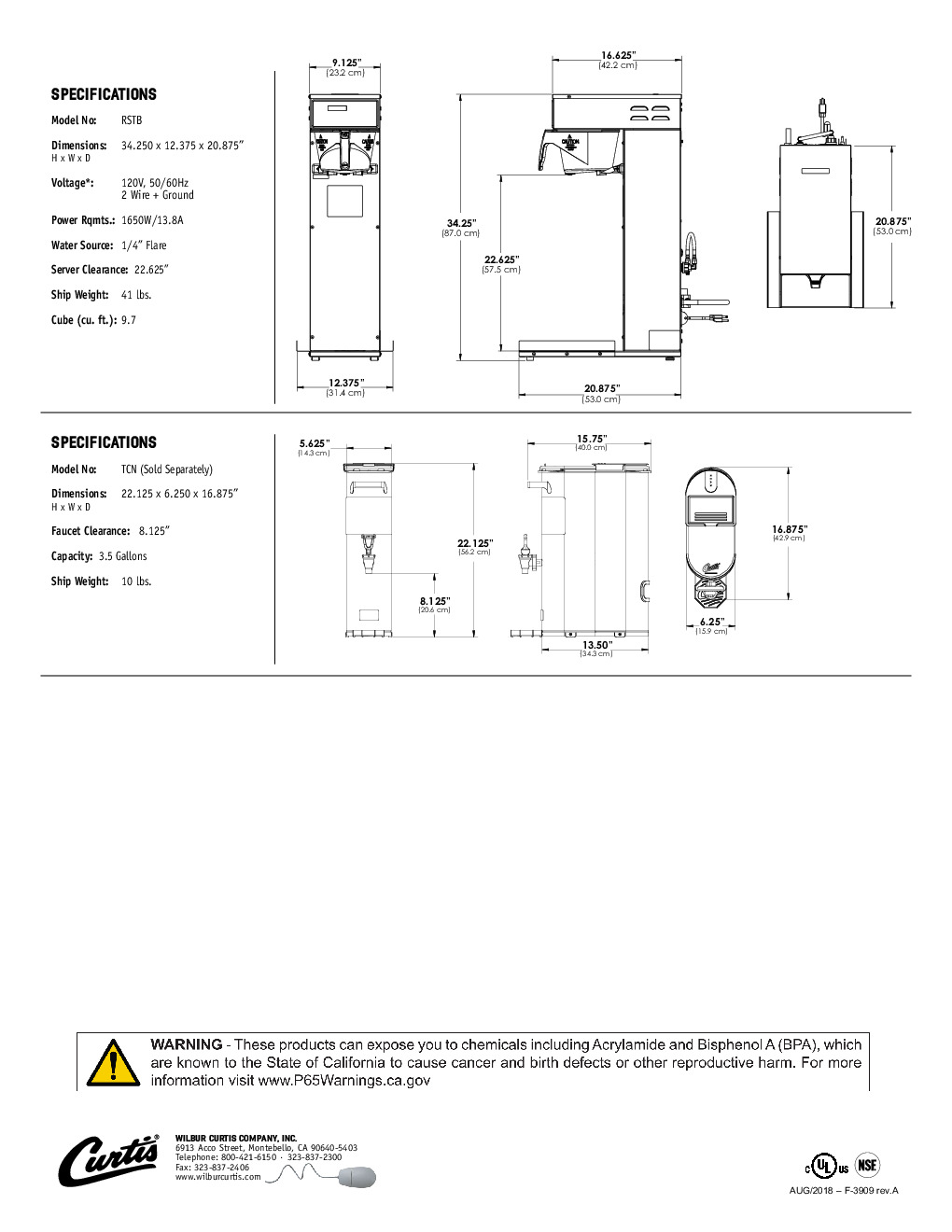 Curtis Tea Brewer TCTT 11609365 - RM Restaurant Supplies