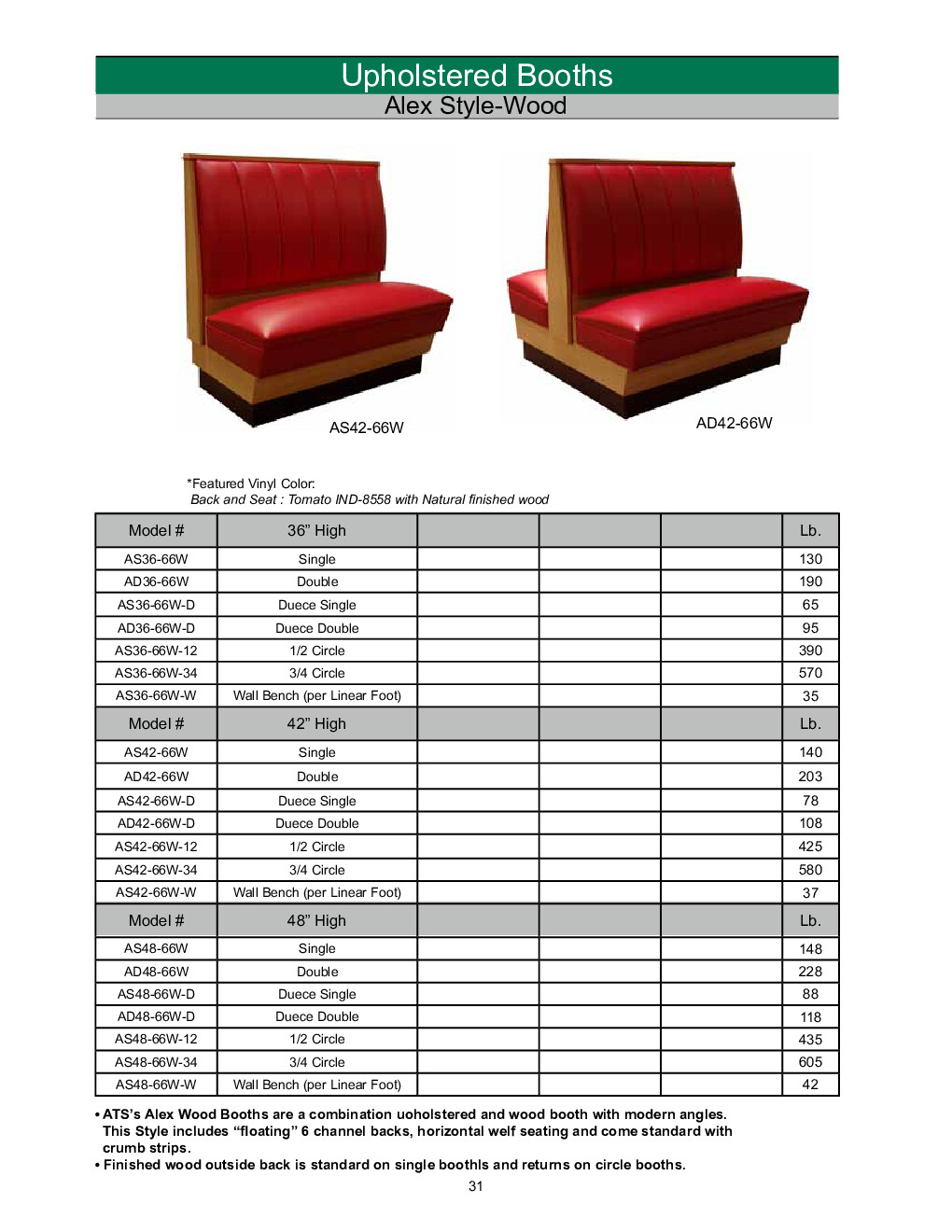 ATS Furniture AS48-66W-12 GR6 48