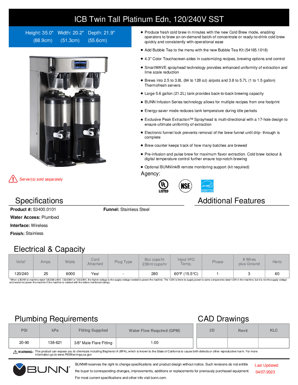 BUNN ICB Infusion Series Twin Coffee Brewer - 534000101