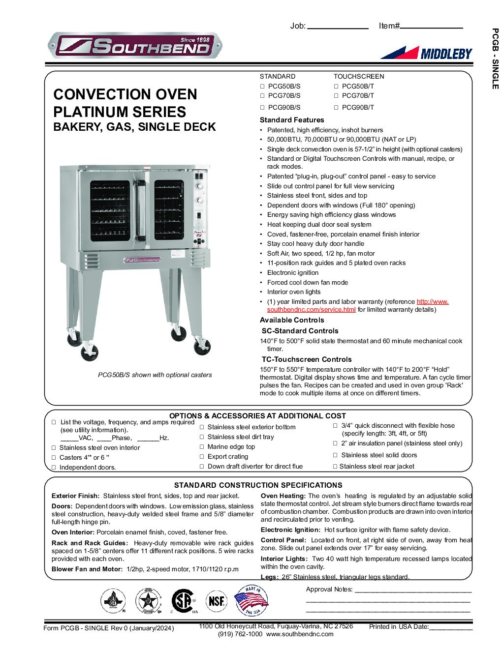 Southbend PCG90B/SD Gas Convection Oven