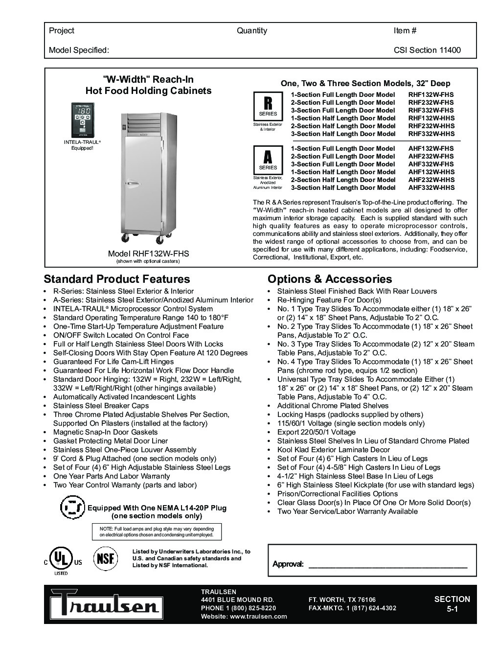 Traulsen RHF232W-HHG Reach-In Heated Cabinet