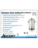Admiral Craft CP-100 Coffee Percolator 100 Cup Parts - Electric Countertop  Parts - Parts Equipment Corp.