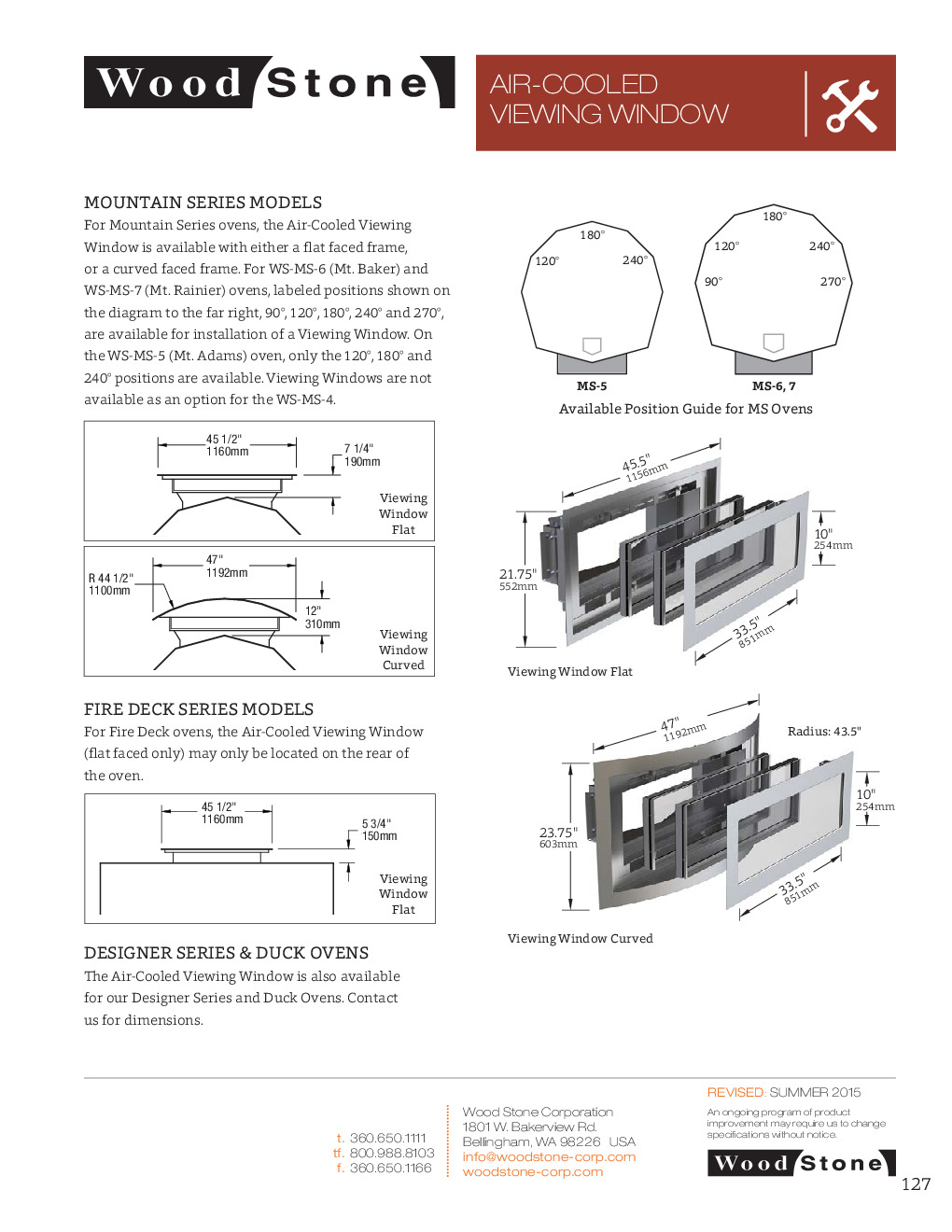 Wood Stone 5-240-ACVW Secondary Opening, non-vented